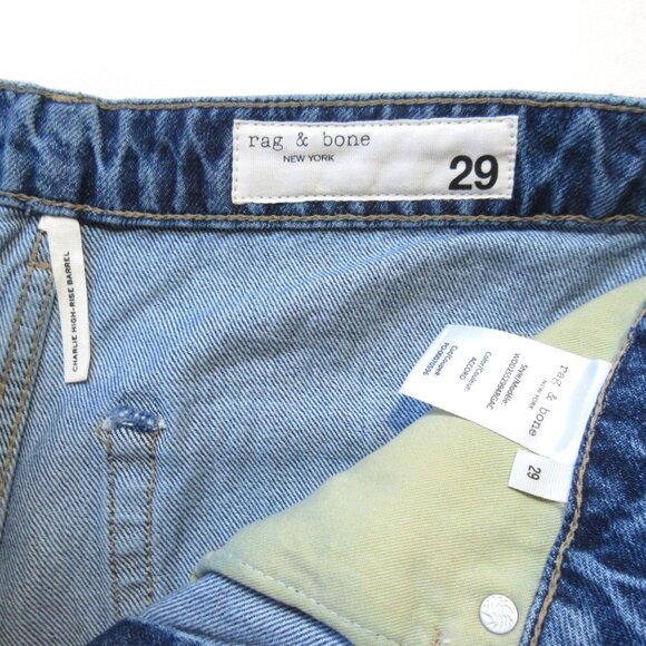 NWT rag & bone Charlie High-Rise Barrel in Accord Rigid Ankle Jeans 29 - Picture 2 of 5